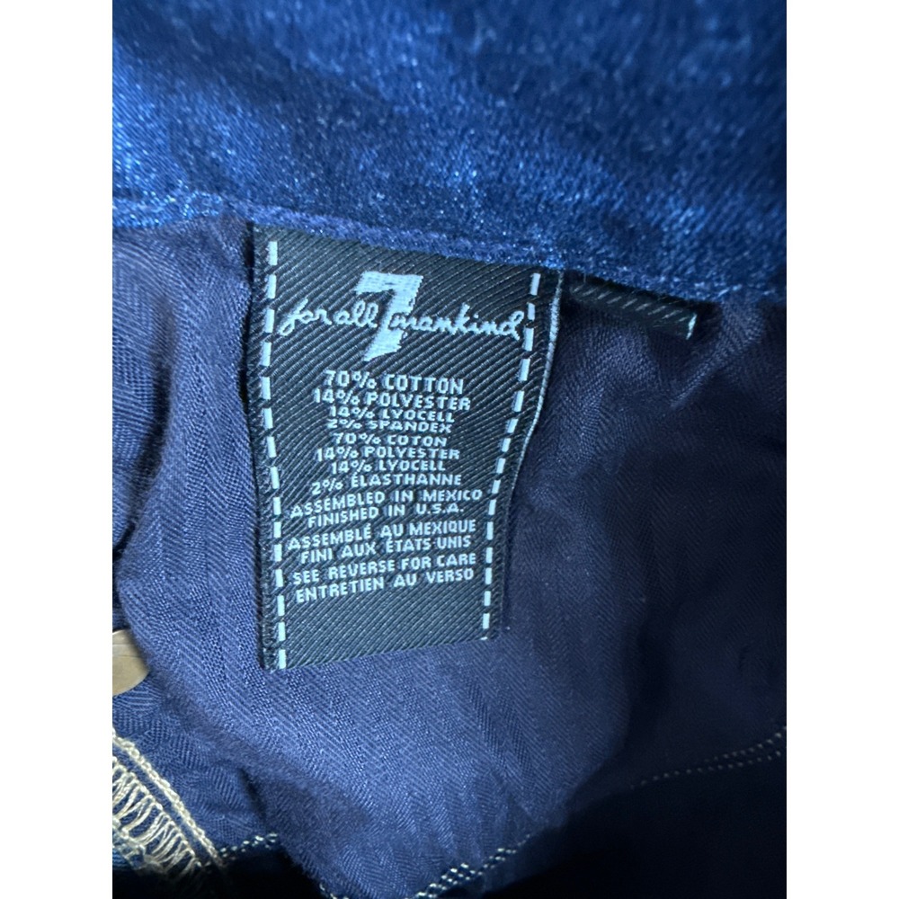 7 For All Mankind Blair Cropped‎ Boot Jeans Dark Wash Frayed Hem Women's Size 28 - Picture 11 of 13